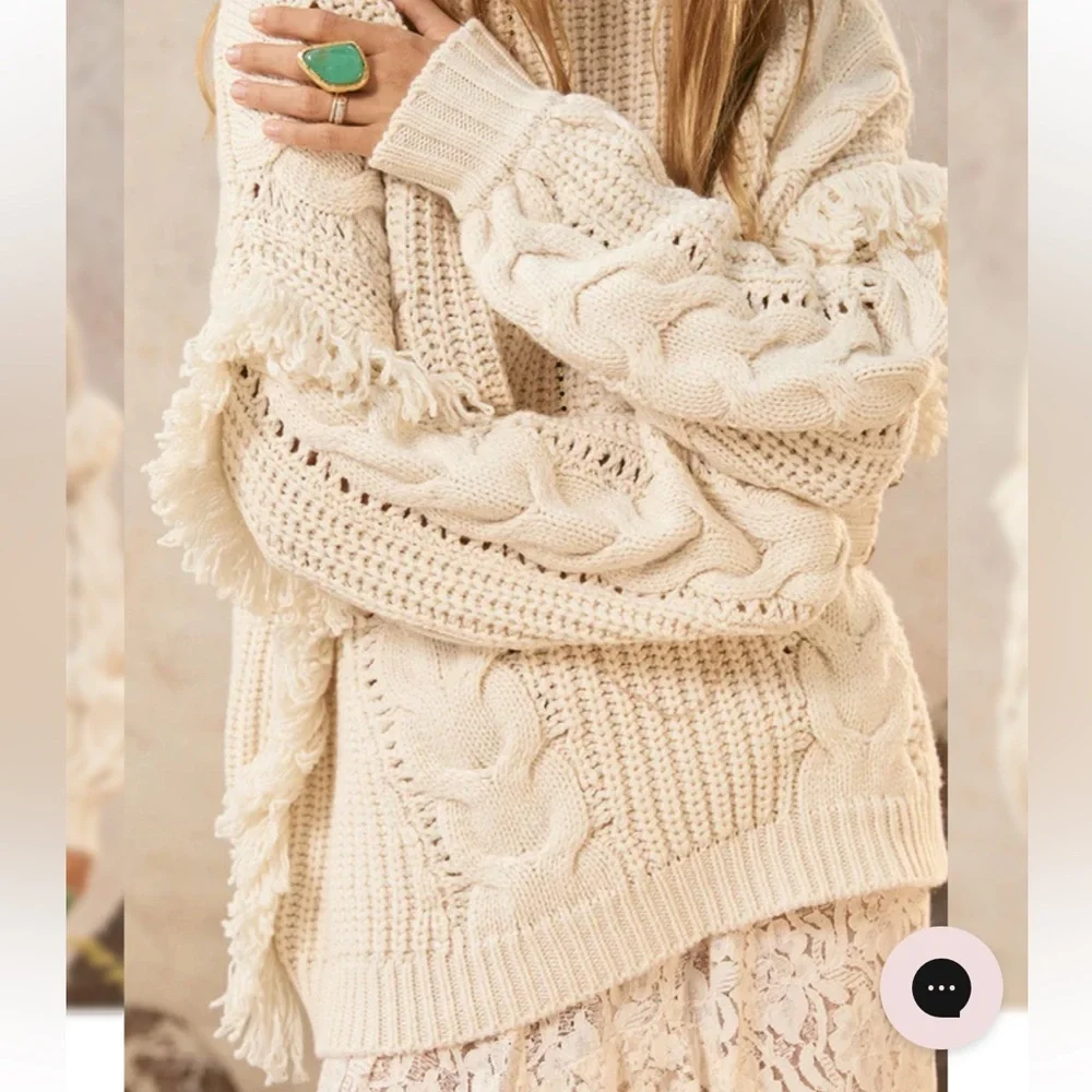 NWT Spell Nomadic Knit Jumper in Cloud size large - Picture 3 of 11